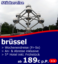 St&auml;dtereise Br&uuml;ssel ab 189 euro