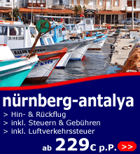fl&uuml;ge n&uuml;rnberg-antalya ab 229 euro