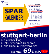 Fl&uuml;ge Stuttgart-Berlin im Sparkalender